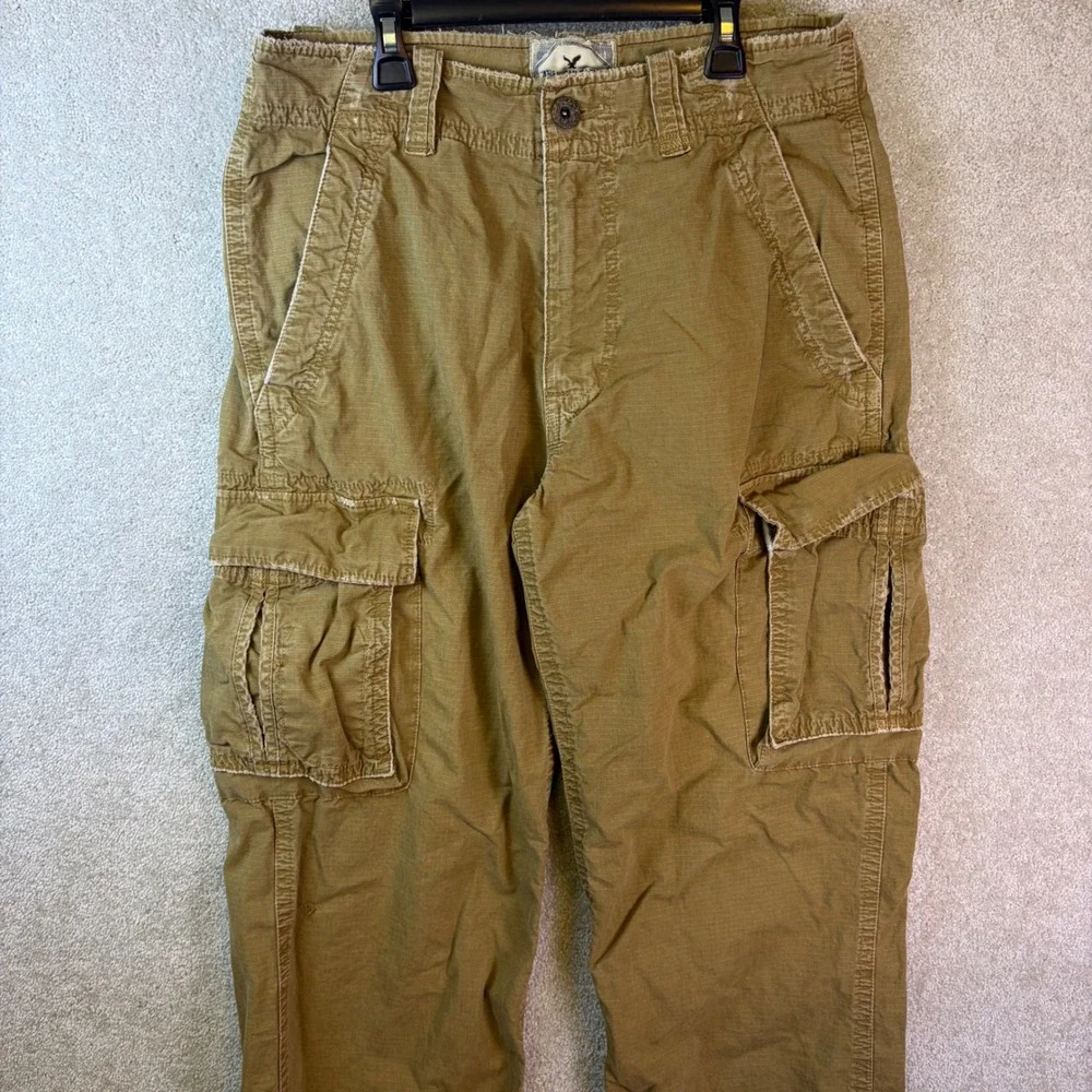 American Eagle Cargo Pants Men 32x30 Tan Ripstop AE-3 Field Trousers y2k Grunge